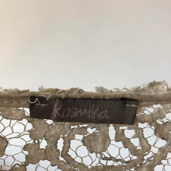 Soft Gray Lace Back Henley - Picture 4 of 5